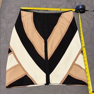 White House, black market Chic Black and Tan Geometric Skirt